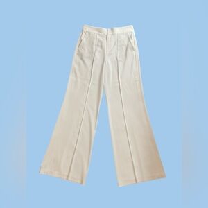 Alice + Olivia Dylan High Waist Wide Leg Pant White 10